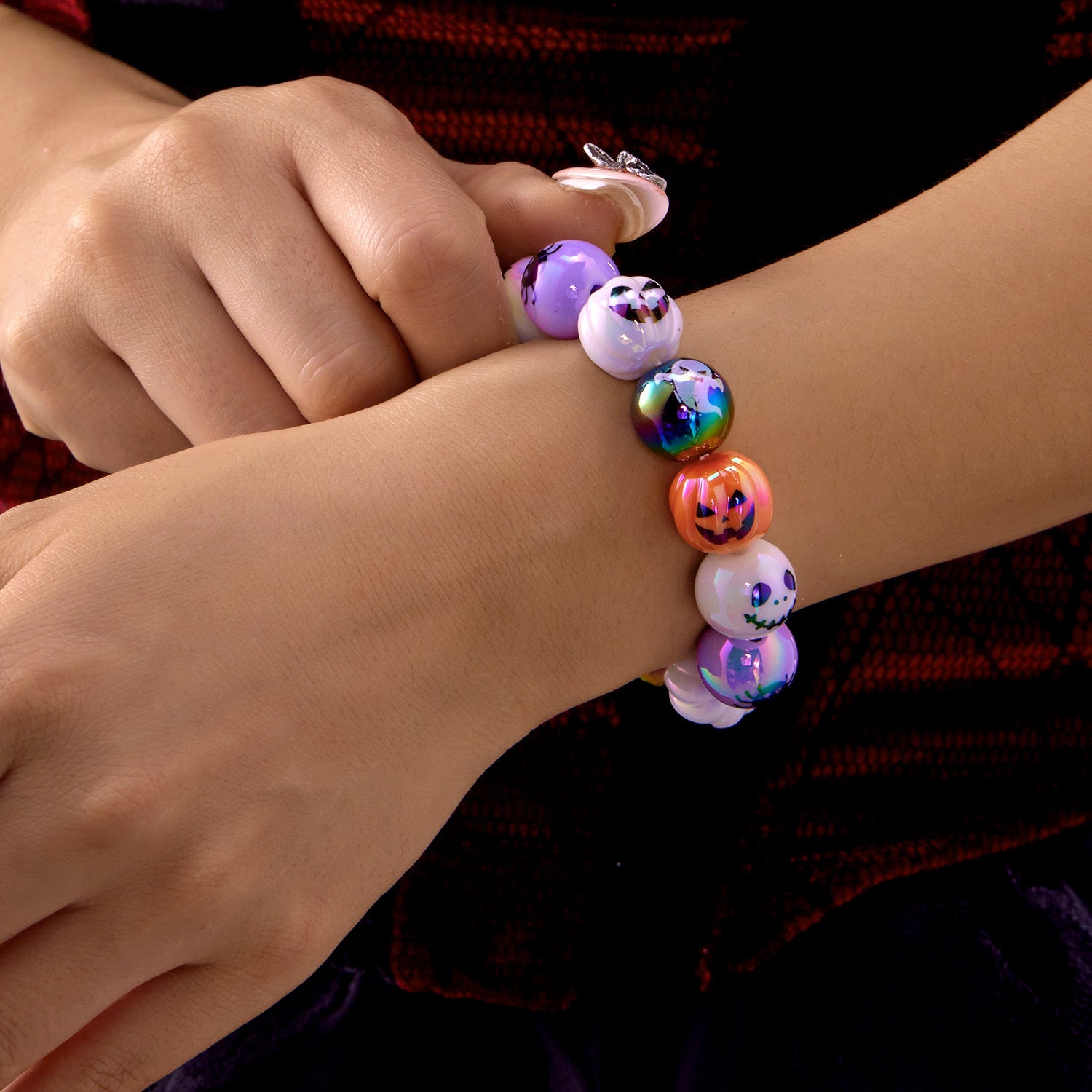 Wholesale Halloween Gothic Wooden Bead Necklace Bracelet